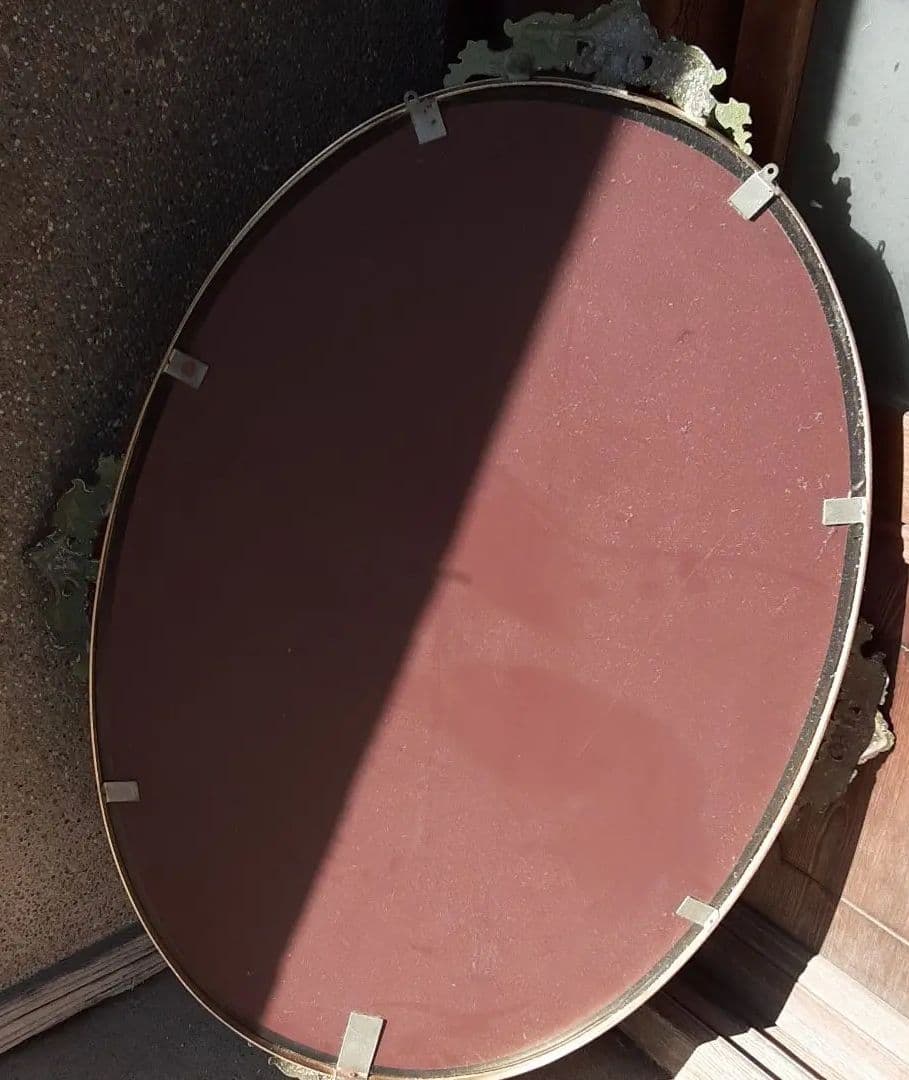 アンティークロココ調鏡　姿見　真鍮ミラー