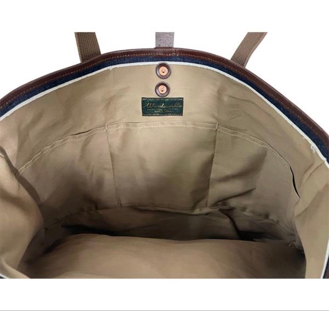 新品 ウエアハウス Lot 5212 デニム トートバッグ ダック レザー 生地