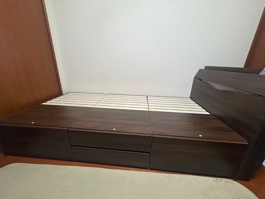 【都内引取希望】※週末限定値下げ※シングルベッドフレーム引き出し付き