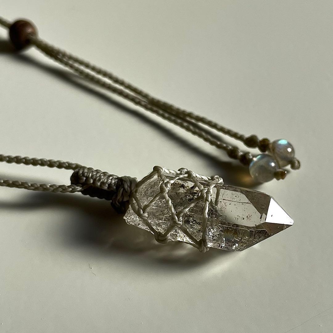 ヒマラヤ水晶 ガネッシュヒマール ＊ マクラメペンダント ネックレス ③