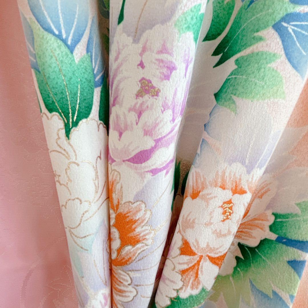 七五三　7歳女の子　フルセット　小物付　比翼仕立　オレンジ地　52517