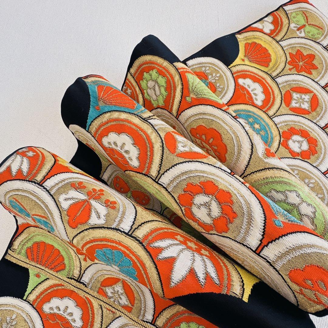 七五三　7歳女の子　フルセット　小物付　比翼仕立　オレンジ地　52517