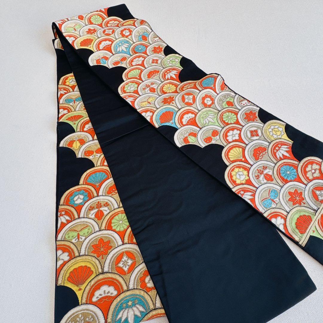 七五三　7歳女の子　フルセット　小物付　比翼仕立　オレンジ地　52517