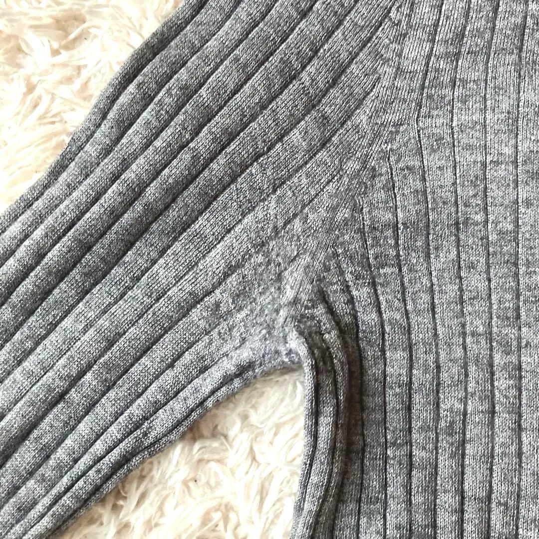 ゆ*こ様 美品◯ドゥロワー カシミヤシルク リブ ニット グレー 1