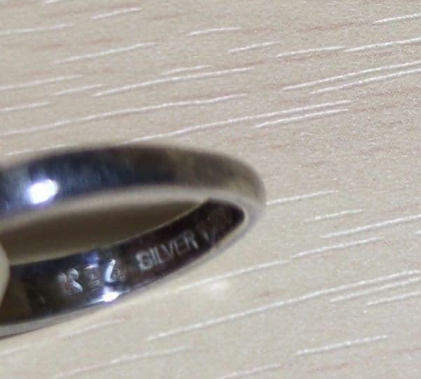 SILVER1000　K24　刻印リング　金ゴールド十字架　シルバーリング