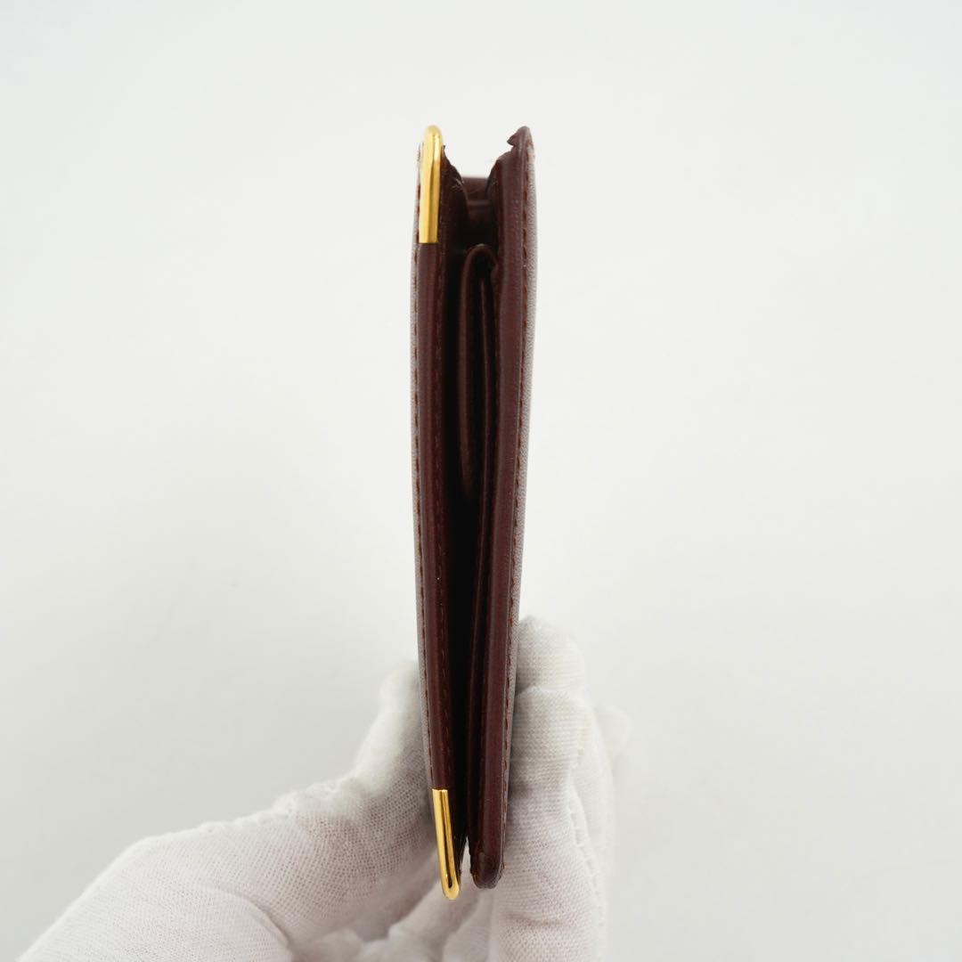 ✨極上美品・付属品完備✨　カルティエ　二つ折り　マストライン　レザー　ボルドー