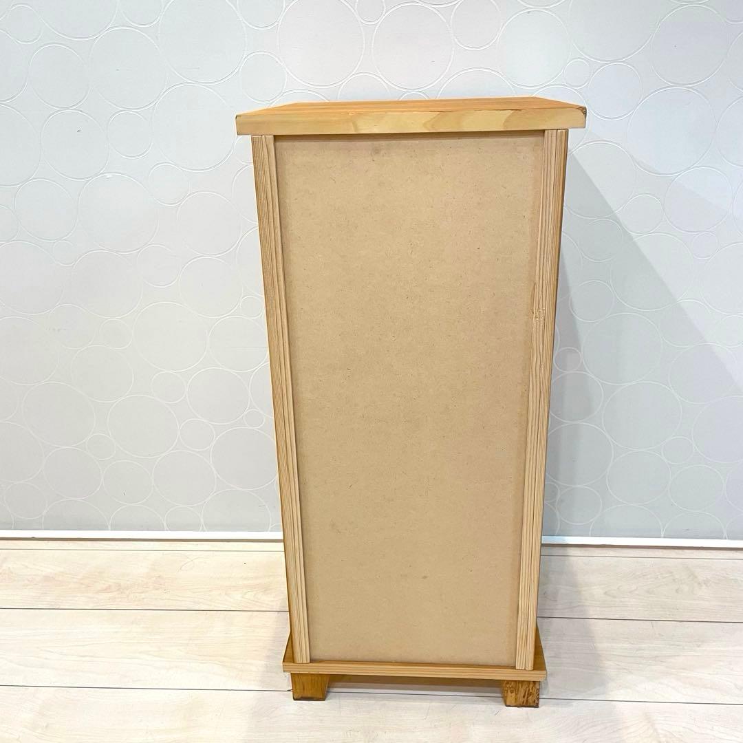 【美品】天然木 5段チェスト 書類収納 小引き出し 木製収納棚 北欧 ナチュラル