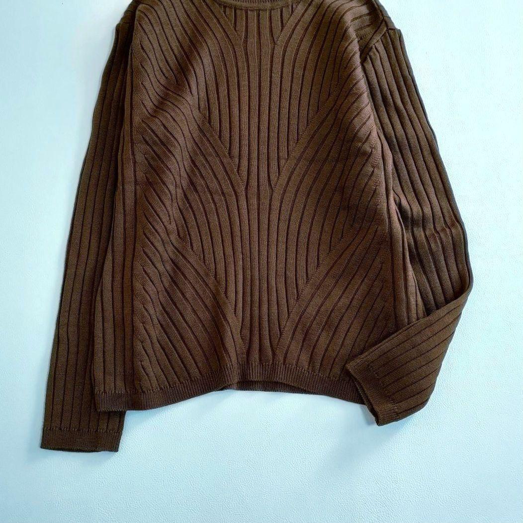 【美品】レオナール　三者混タートルネックニット　畦編み　ウールカシミヤシルク