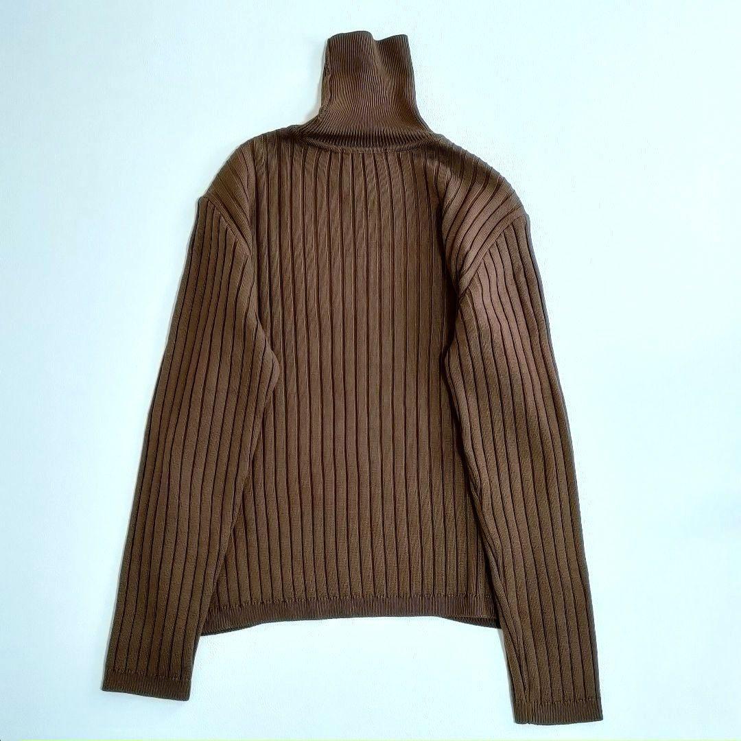 【美品】レオナール　三者混タートルネックニット　畦編み　ウールカシミヤシルク