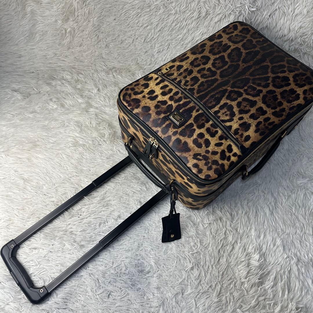 美品 PVCドルガバ レオパード ヒョウ柄 大型キャリーケース 旅行やビジネスに