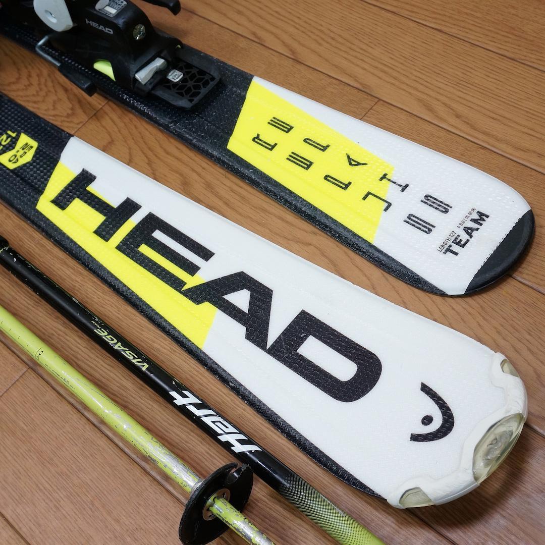 メンテ済 127cm 靴22cm HEAD スキーセット (130)