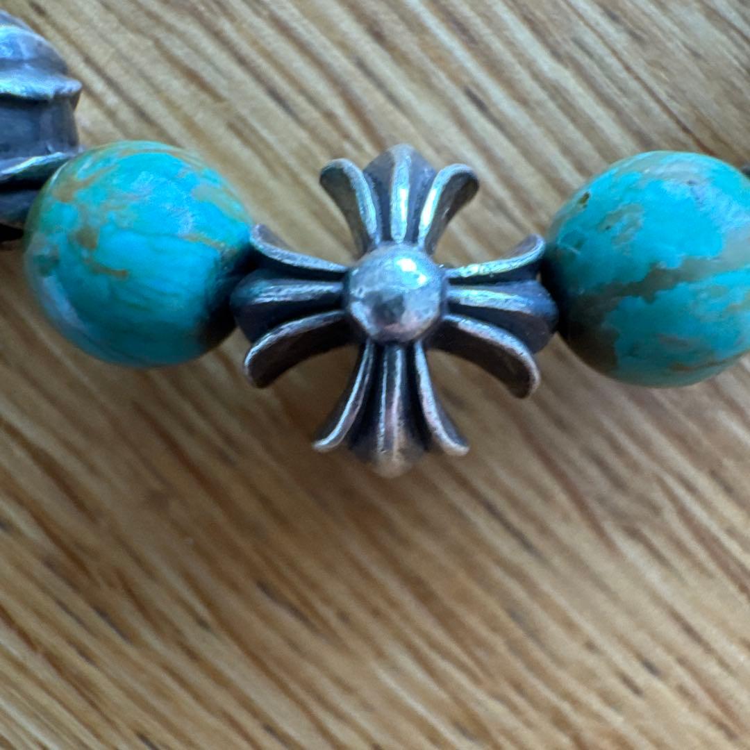 【CHROME HEARTS 】8mmターコイズビーズブレスレット