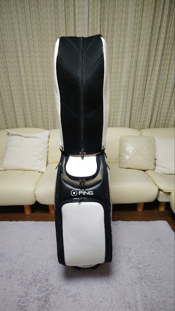 ピン キャディバッグ 9.5型 3点式ショルダー 極美品 PING