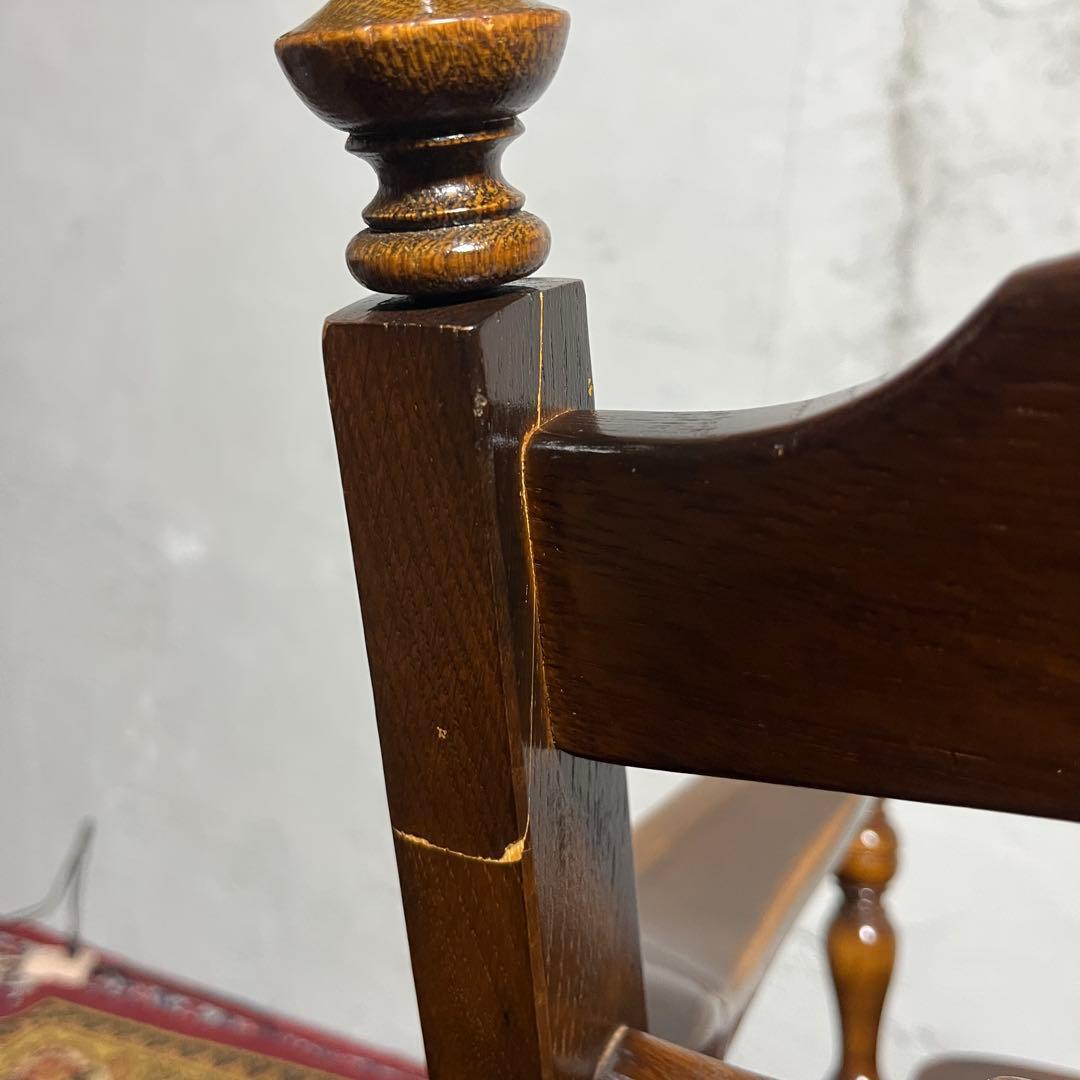 【キツツキ】ラウンジチェア 1人掛け 花柄クッション付き ヴィンテージ ソファ②