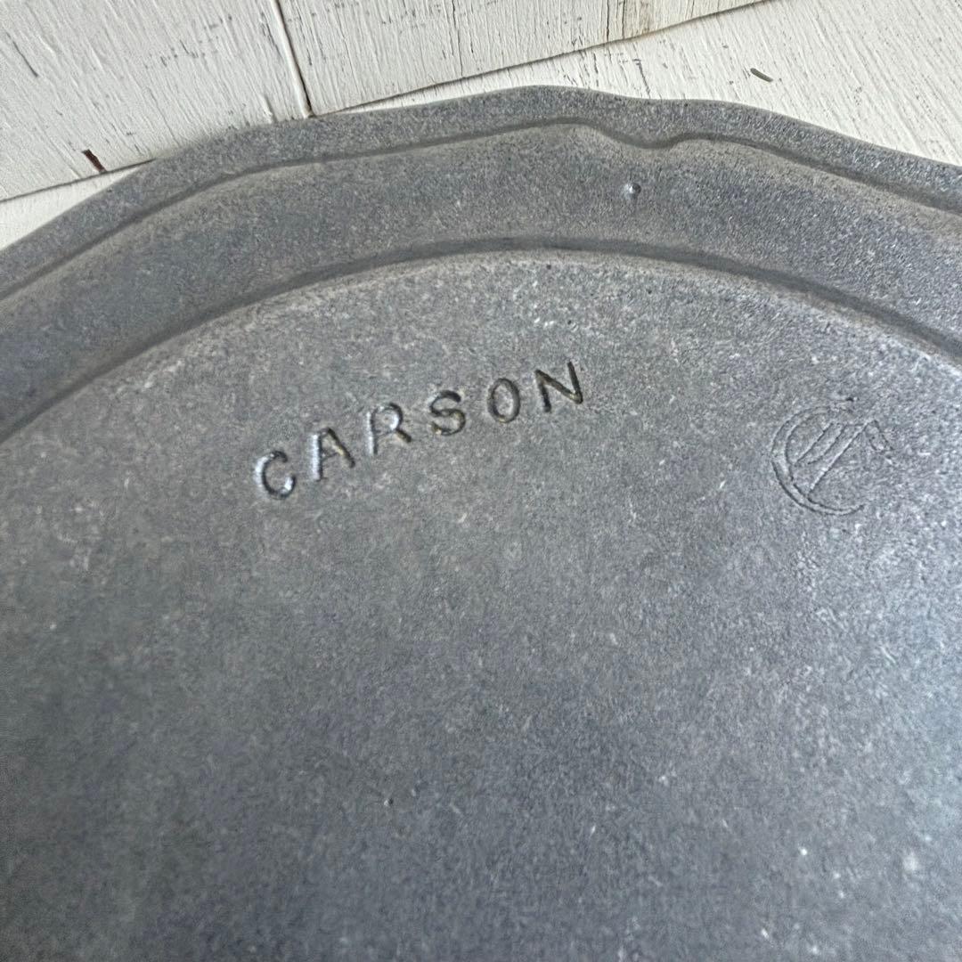 お値下！　ヴィンテージ　ピューター　花リム+八角形プレート　エタンオクタゴン２枚