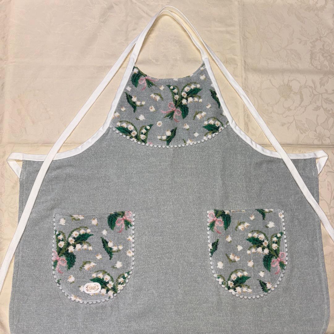 未使用品　FEILER フェイラー　エプロン　ブルーグレー