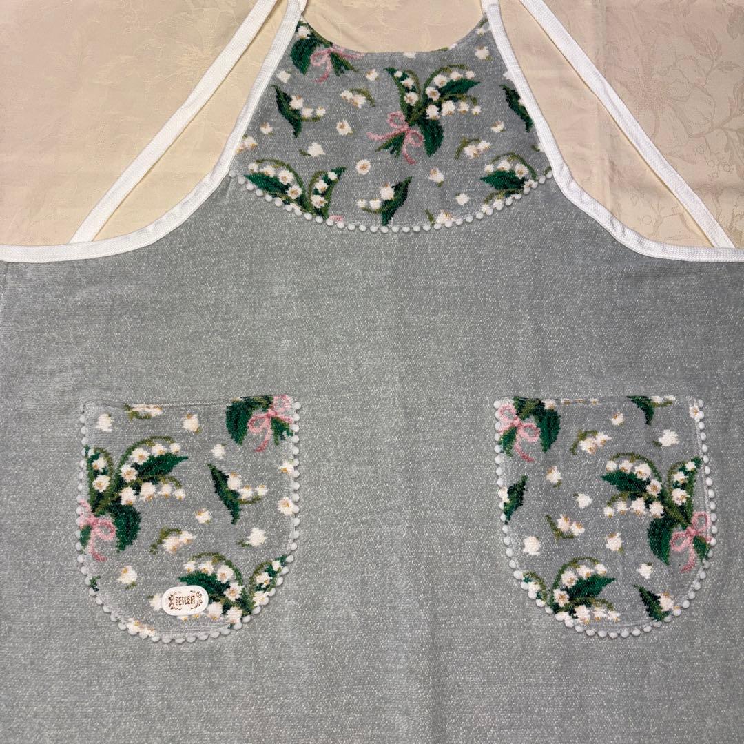 未使用品　FEILER フェイラー　エプロン　ブルーグレー