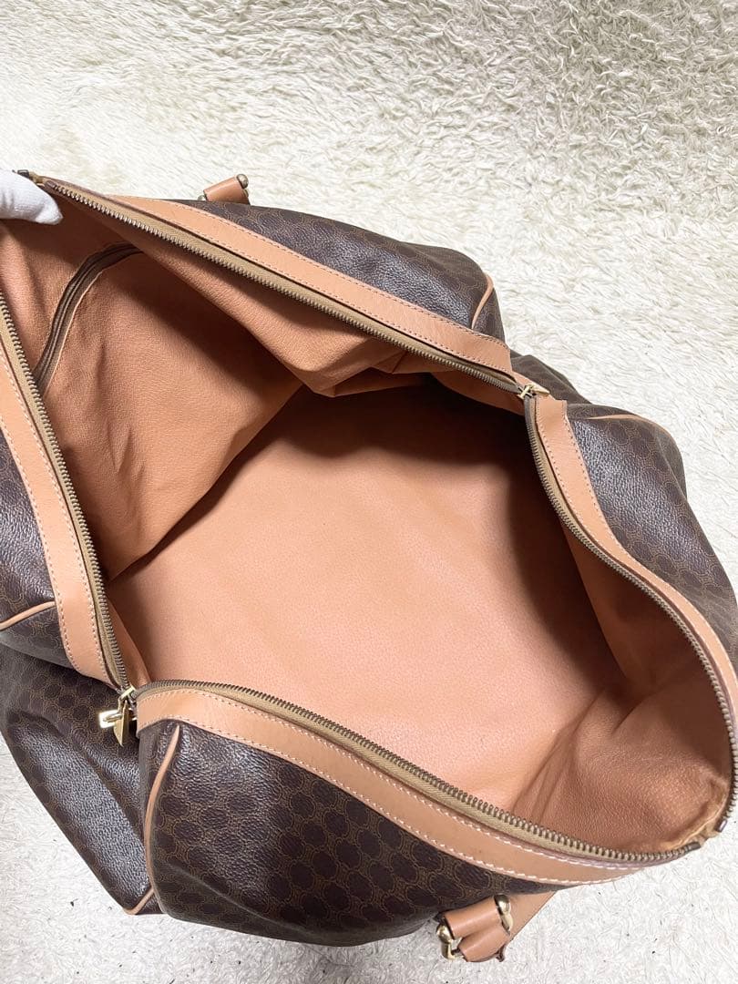 【特大容量/美品】セリーヌ　ボストンバッグ　マカダム　レザー　ゴールド金具