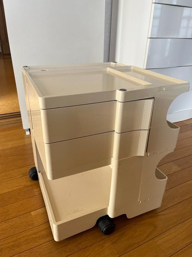 ボビーワゴン　ホワイト 2段2トレイ　 キッチンワゴン