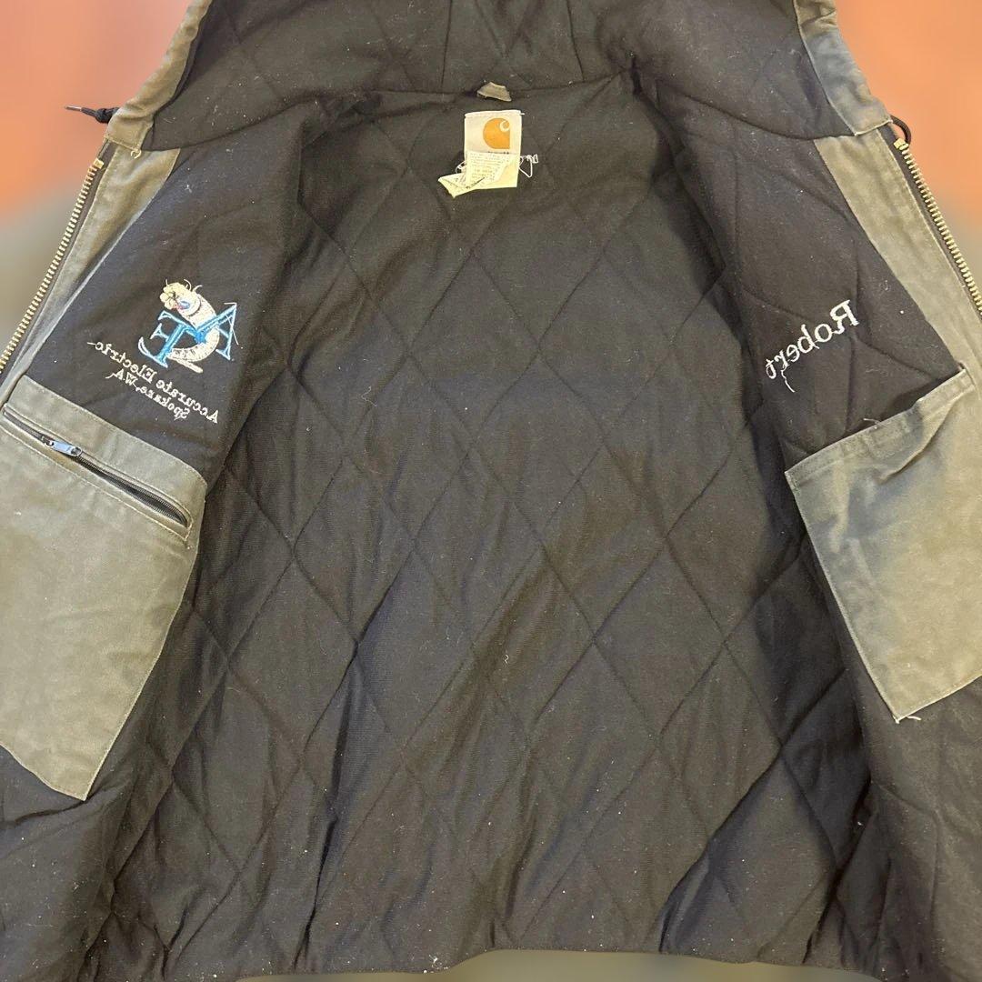 Carhartt アクティブジャケット モスグリーン 企業ロゴ