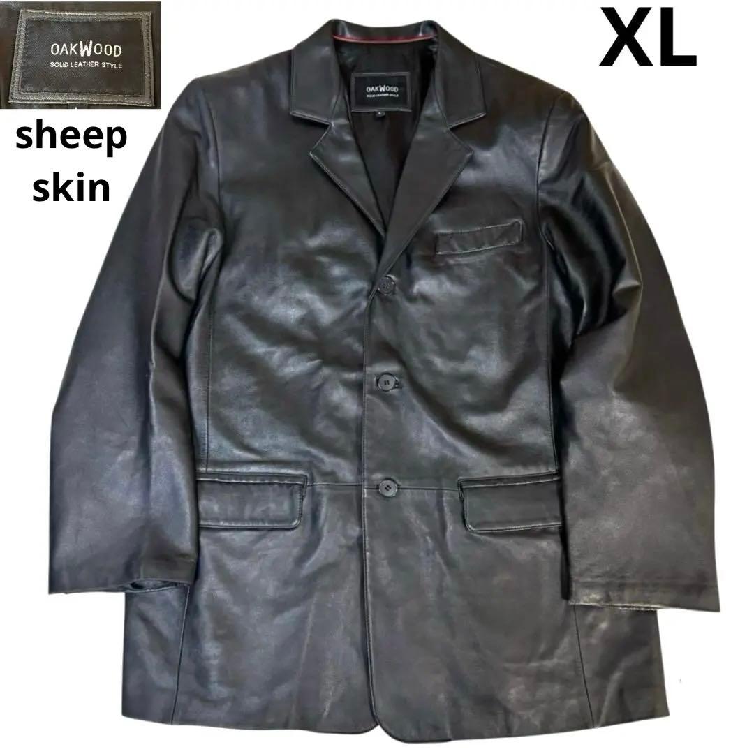 XL ヴィンテージ シープスキン　羊革　レザージャケット　　黒