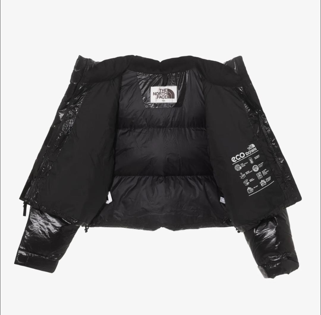【韓国限定】ノースフェイス ショートダウン グロッシー ジャケット 黒 M