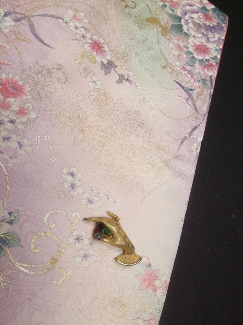 くすみパステル/唐草とブーケと蝶々/金彩銀彩/振袖フルセット　ｍ70　成人式