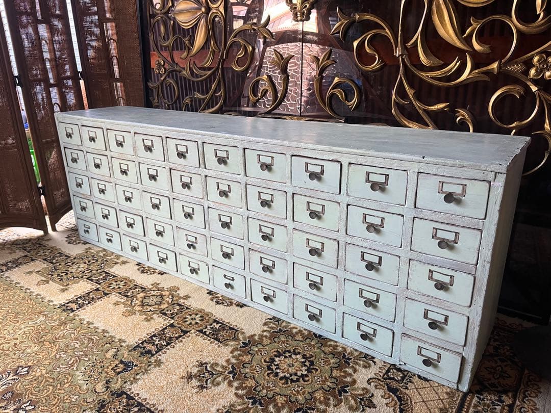 多収納 薬箪笥 古道具 アンティーク 昭和レトロ 当時物 チェスト インテリア