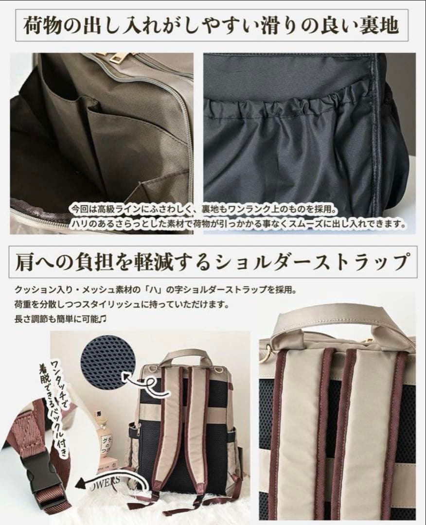 MUMU and Co. 高性能マザーズバッグ　リュック　しまむら　ブラック