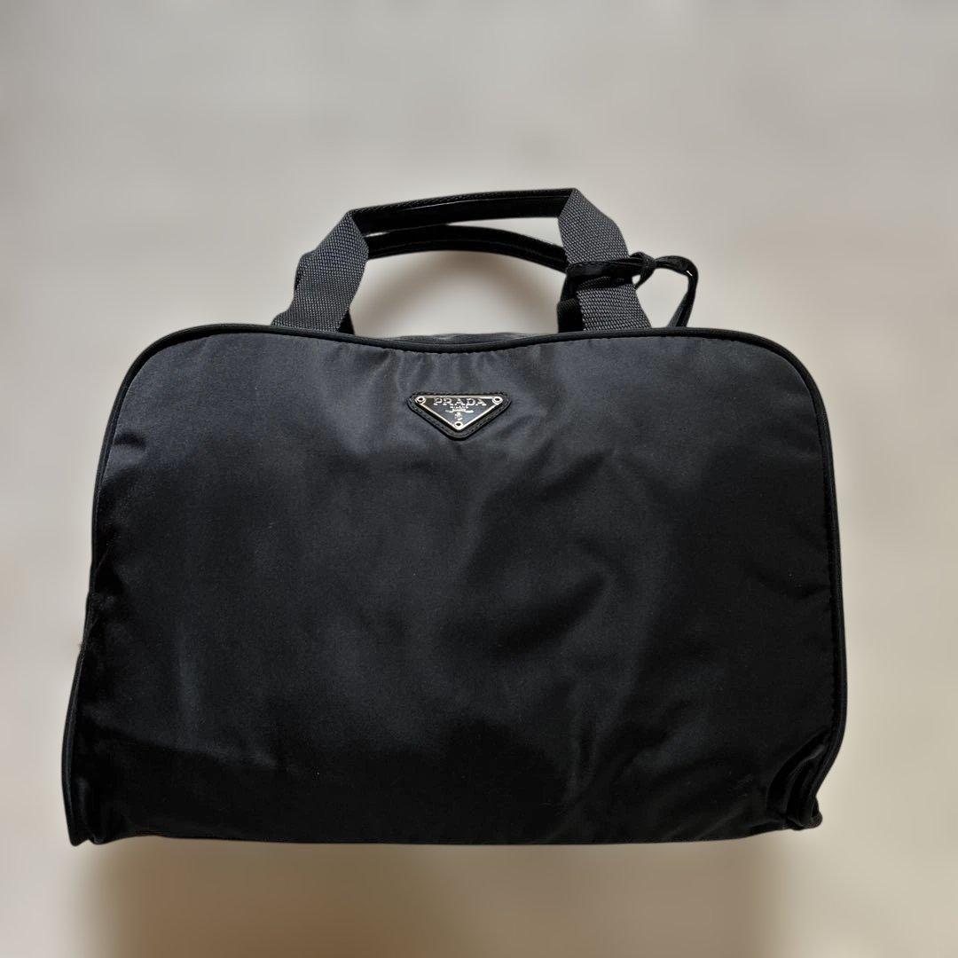 c*♡様 PRADA ブラック ナイロンボストンバッグ（鍵と南京錠付き）