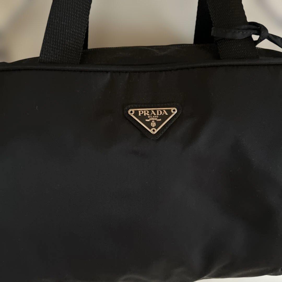 c*♡様 PRADA ブラック ナイロンボストンバッグ（鍵と南京錠付き）