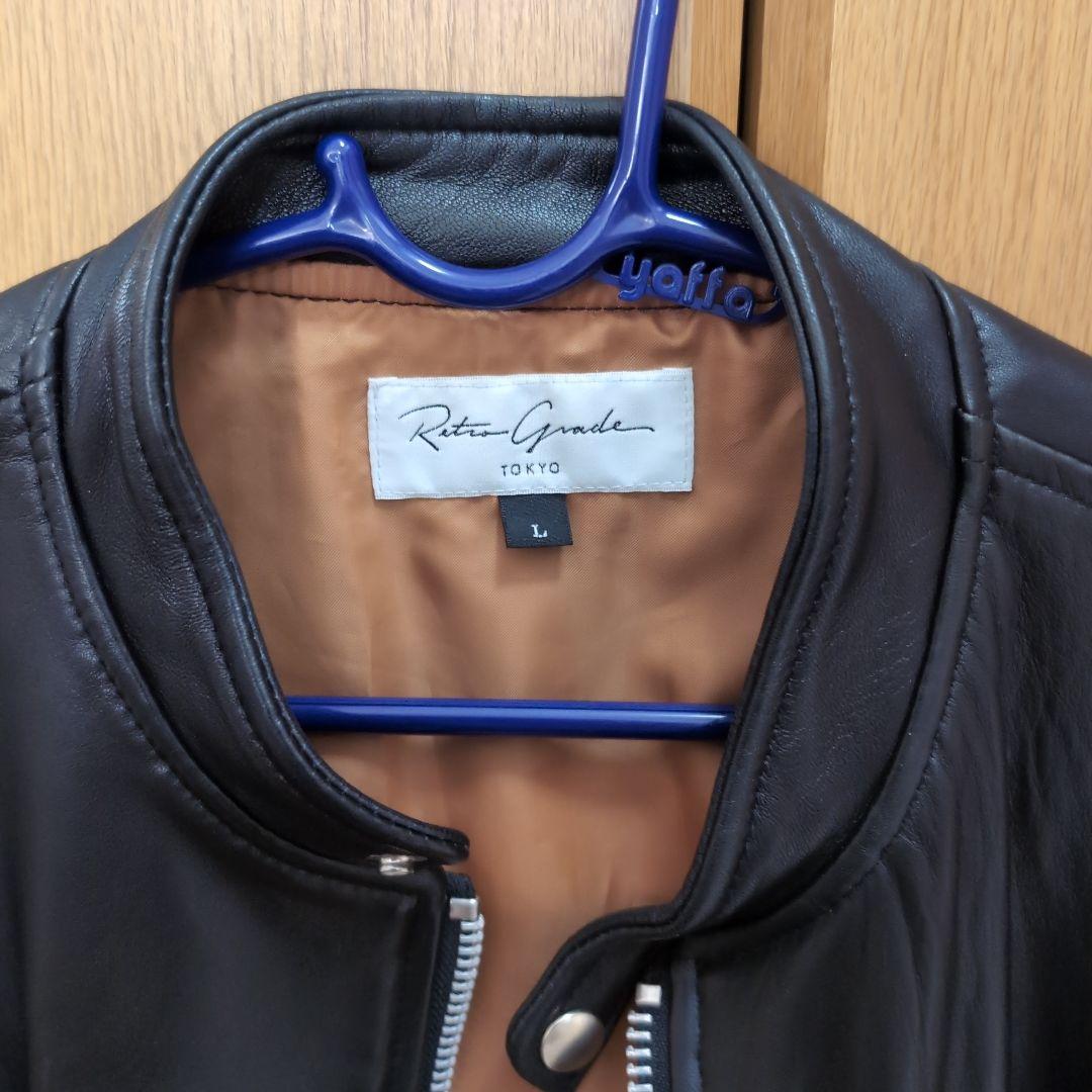 Retro Grande ブラックレザーシングルライダース L