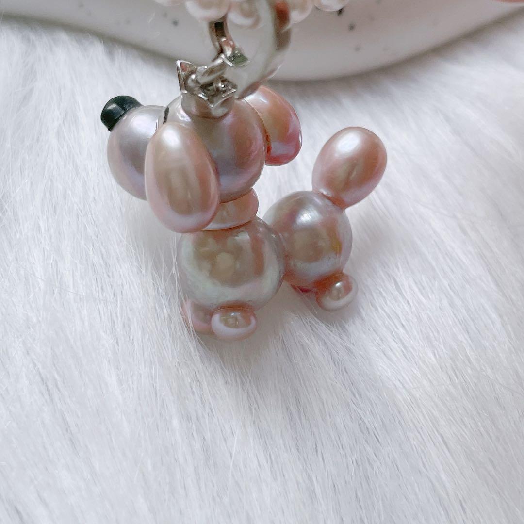 ワンちゃん　淡水バロックパールネックレス 犬　かわいい　ハンドメイド