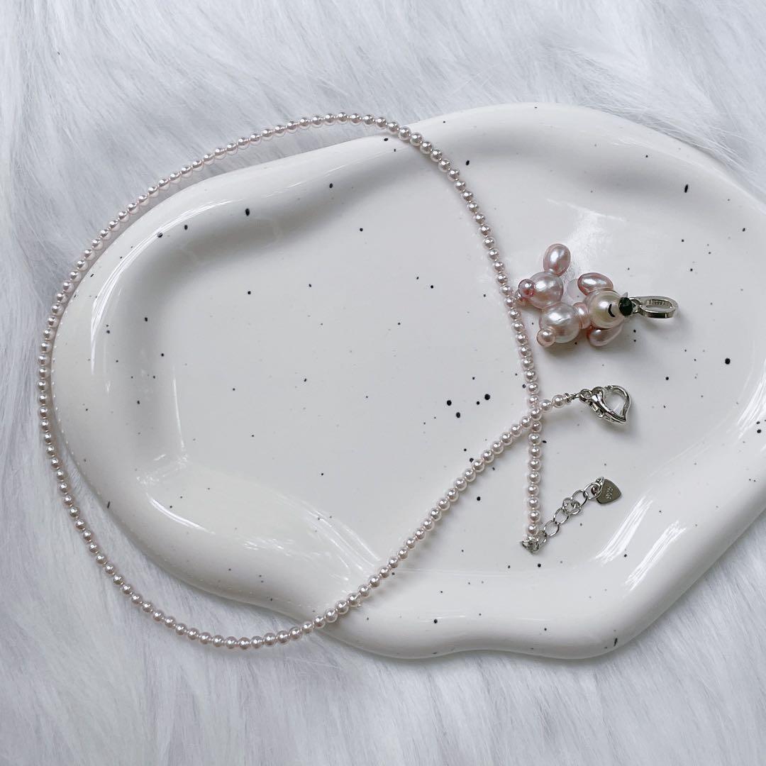 ワンちゃん　淡水バロックパールネックレス 犬　かわいい　ハンドメイド