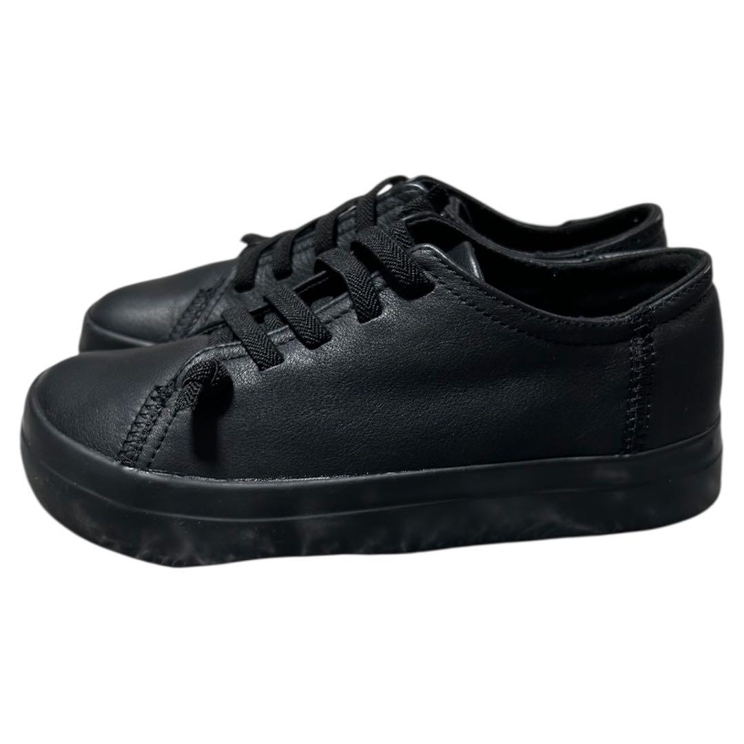 MUJILabo無印×CAMPER ブラックレザーローカットスニーカー 23.0