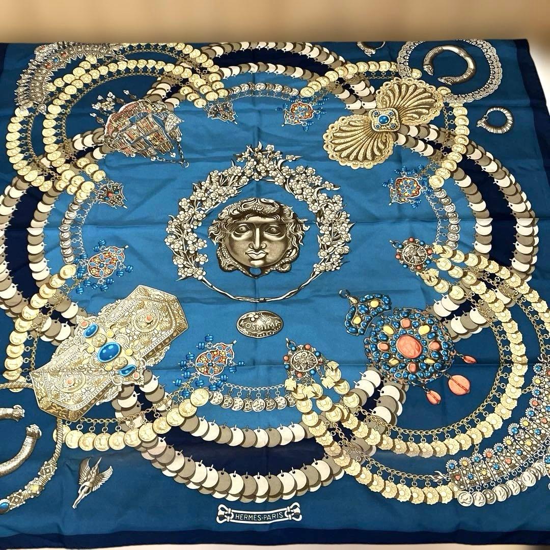 E100 HERMES エルメス カレ 90 KOSMIMA 宇宙 スカーフ
