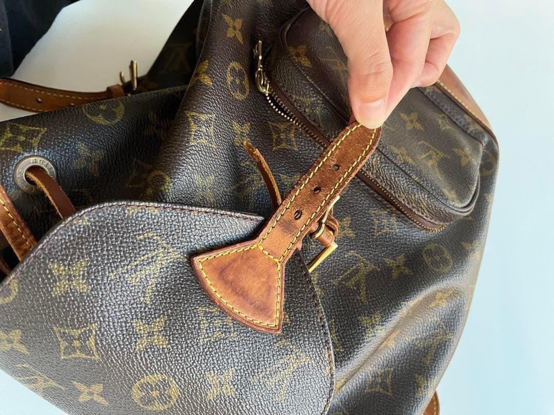 ルイヴィトン　リュック　モンスリ　モノグラム　ヴィンテージ　レトロ　総柄　平成