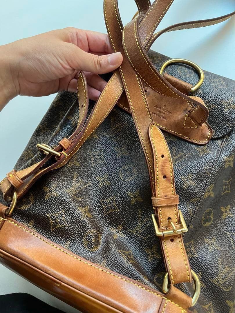 ルイヴィトン　リュック　モンスリ　モノグラム　ヴィンテージ　レトロ　総柄　平成