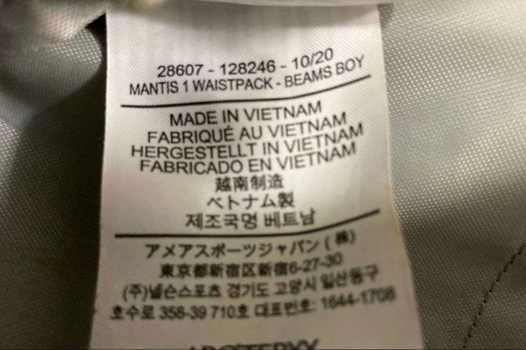 ARC'TERYX BEAMSBOY別注　マンティス1