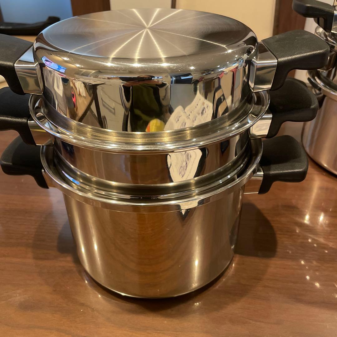 Amway ステンレス両手鍋 蒸し器付き