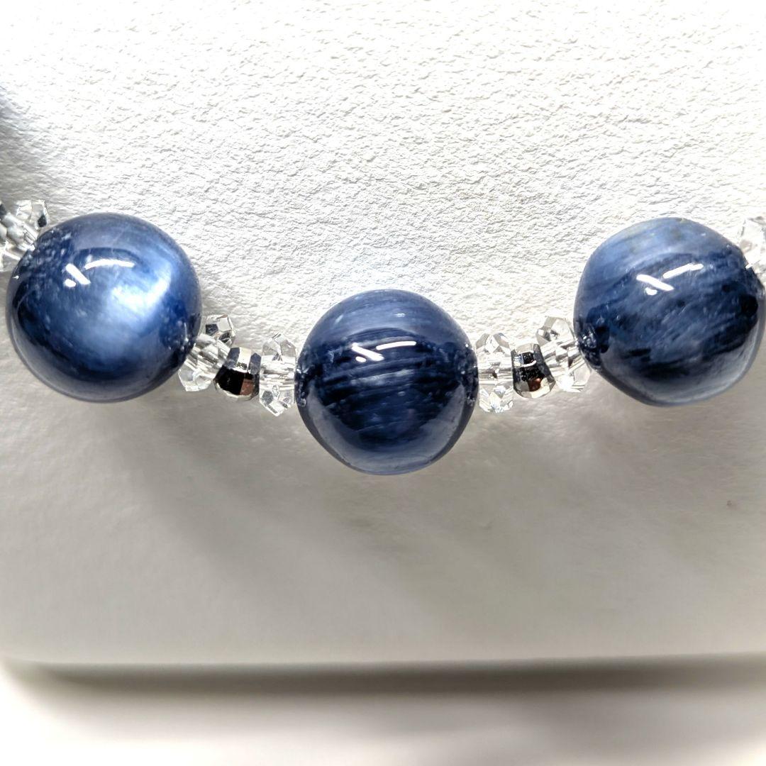 【新品】ホワイト金ミラーカットパーツ39個使用　 大粒10mmカイヤナイト SV