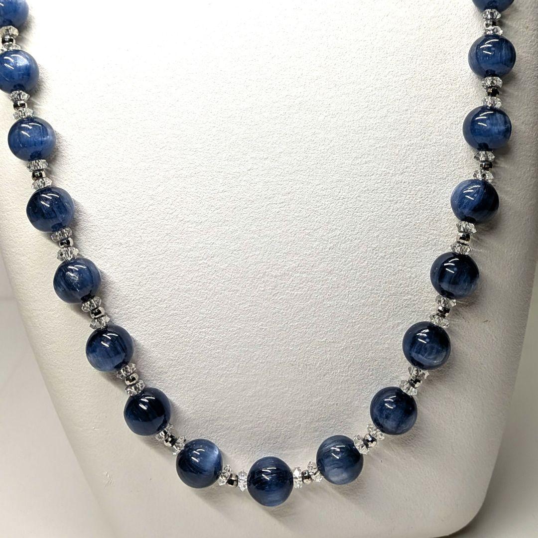 【新品】ホワイト金ミラーカットパーツ39個使用　 大粒10mmカイヤナイト SV