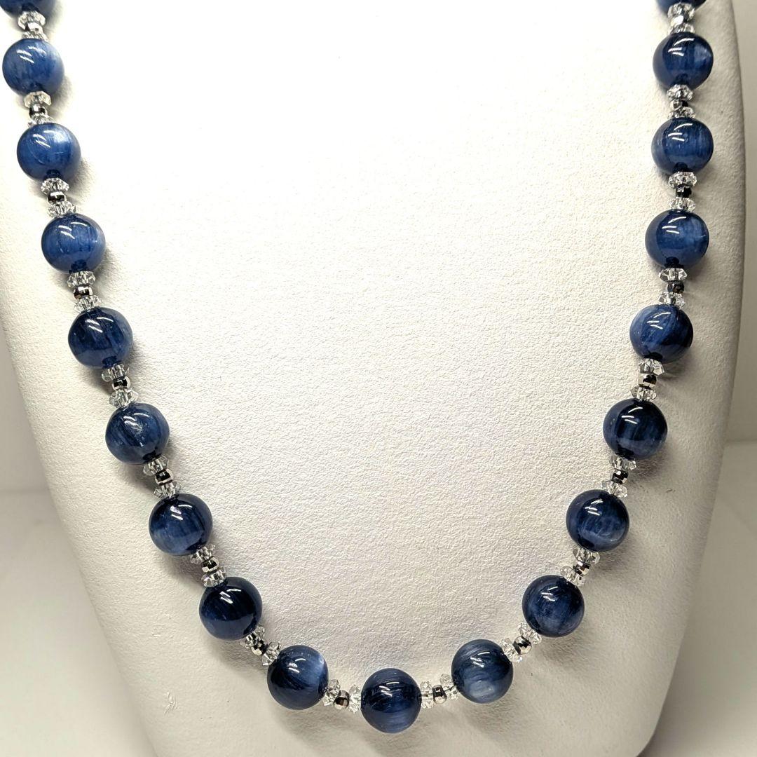 【新品】ホワイト金ミラーカットパーツ39個使用　 大粒10mmカイヤナイト SV