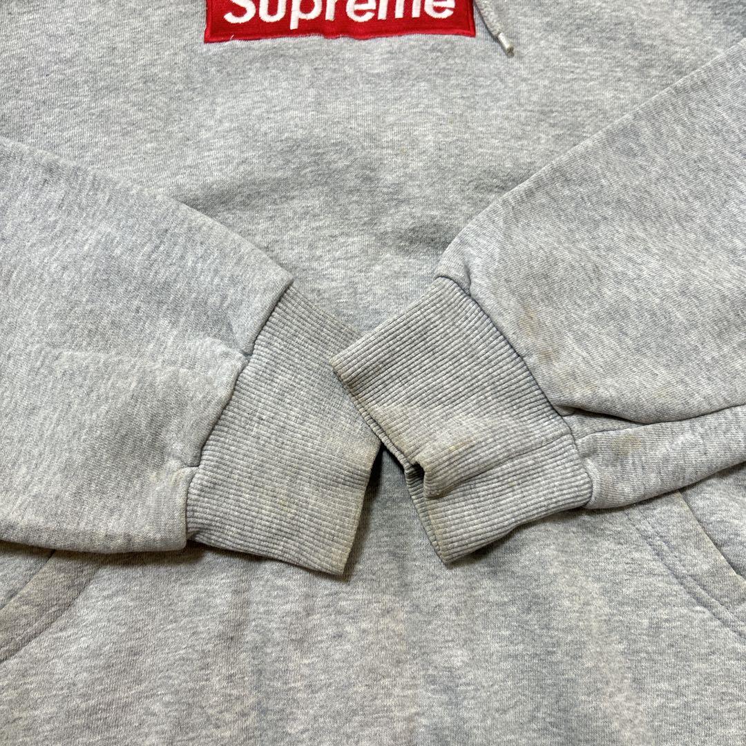 Supreme Box Logo Hooded Sweatshirt L グレー