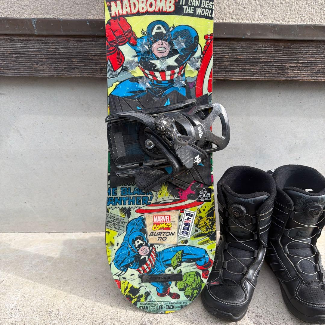 Burton スノーボード Marvelデザイン セット 110 キッズ