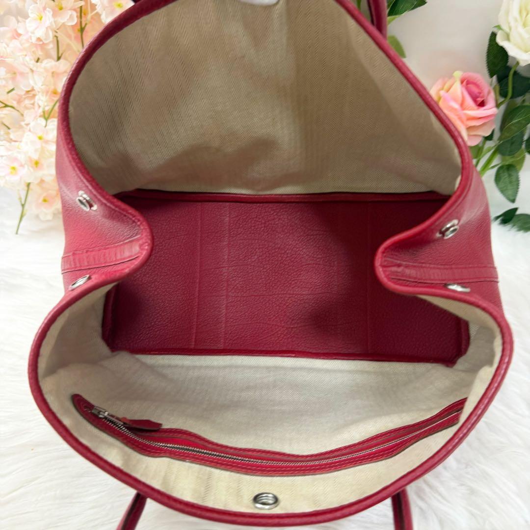 【美品】HERMES ガーデンパーティPM ルージュピマン ネゴンダ □Q 刻印