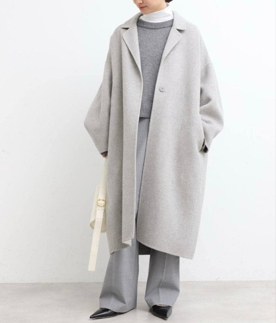 タイムセール☆新品DeuxiemeClasseウールアンゴラ リバーコートグレー