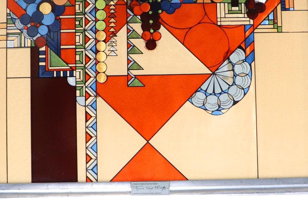 フランク・ロイド・ライト 大型 ヴィンテージステンドグラス 財団公式 リバティ誌