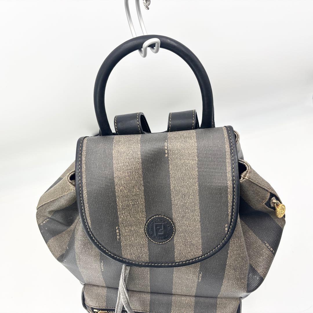 フェンディ リュック ペカン柄 バックパック 巾着 レザー PVC リュック