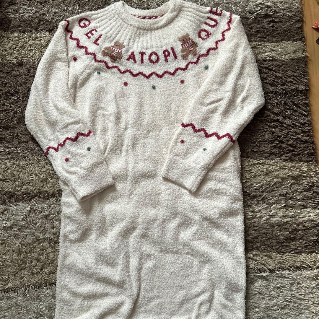 ジェラートピケ　くま　ワンピース　ルームウェア